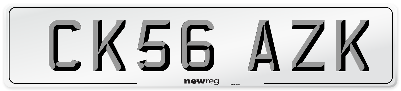 CK56 AZK Number Plate from New Reg